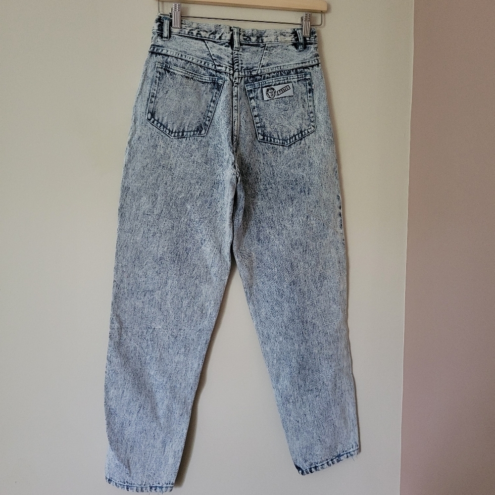 Vintage NWT Deadstock Acid Wash 80s Western Tapered Leg Jeans Size 26 - Picture 2 of 8